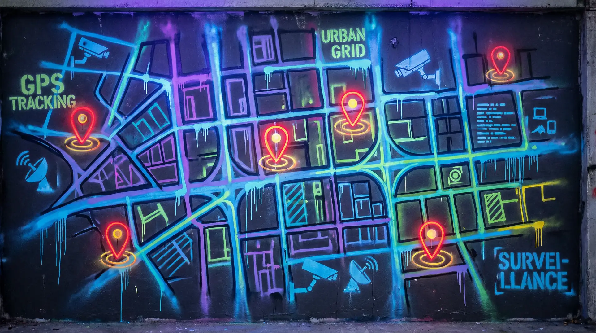 幕后玩家 粤语 狗仔追踪地图 - 城市涂鸦风格